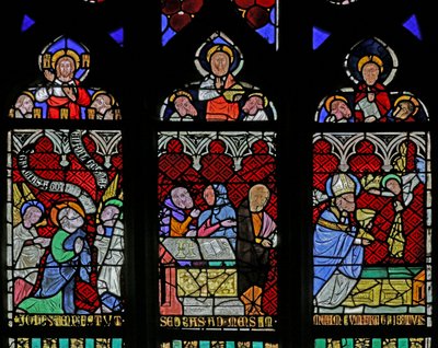 Window Depicting Saint John Hearing the Call of Jesus by French School